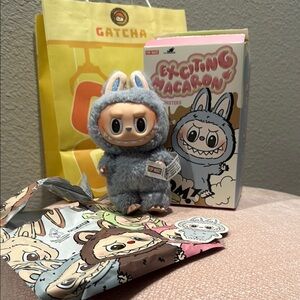 Labubu Gray Plush Keychain